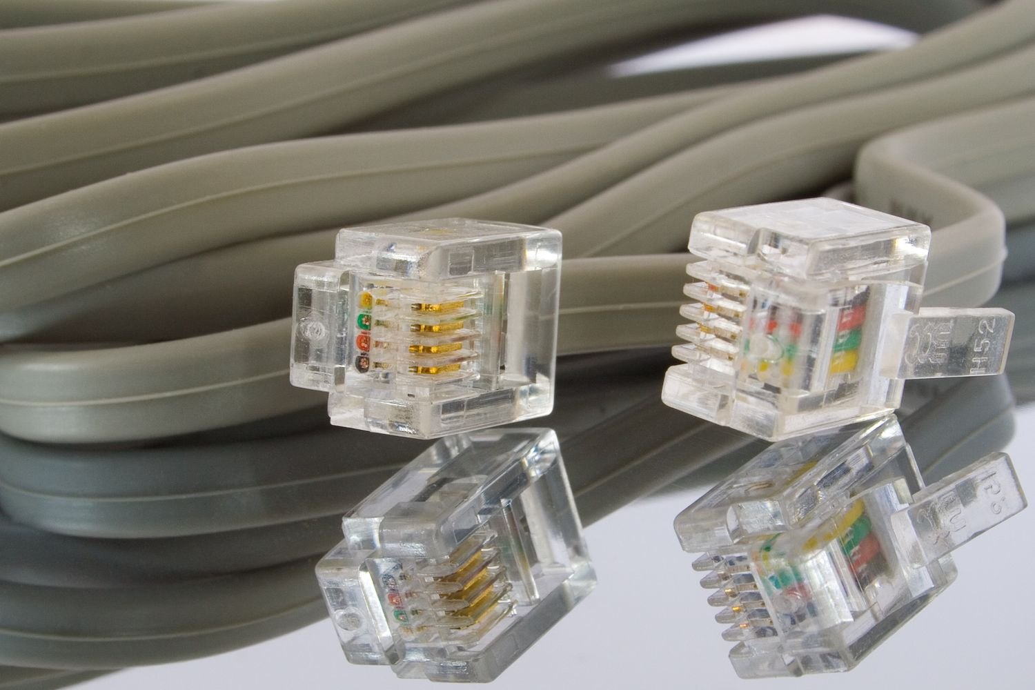 Network cables with clear connectors